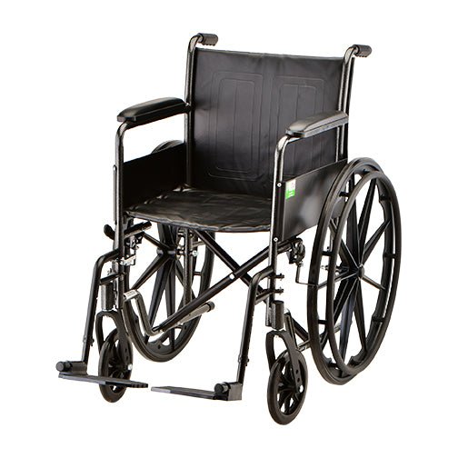 16 Inch 5060 Steel Wheelchair with Fixed ArmsSwing Away Footrests