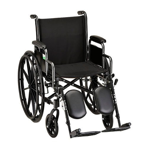 16 Inch 5160 Steel Wheelchair with Detachable ArmsElevating Leg Rests