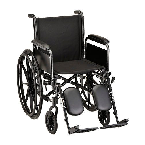 18 Inch 5181 Steel Wheelchair with Detachable Full ArmsElevating Leg Rests