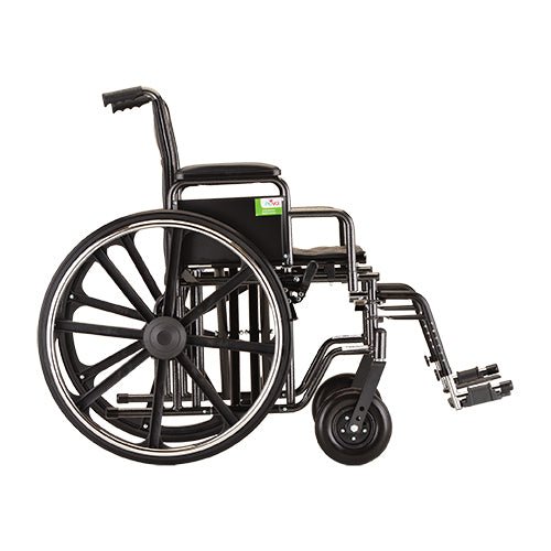 22 Inch 5220 Steel Wheelchair with Detachable Desk ArmsElevating Leg Rests