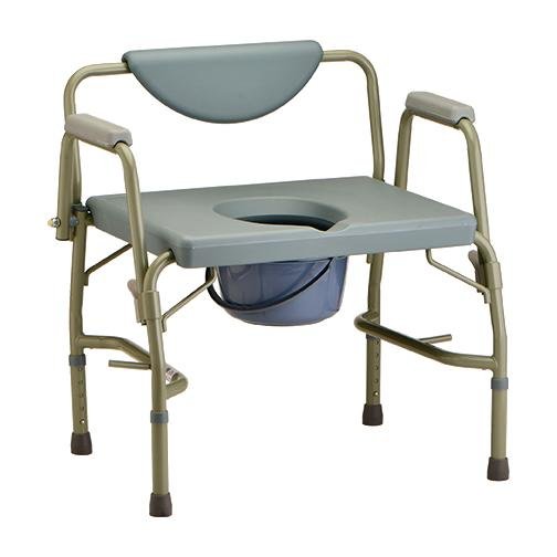 Heavy Duty Commode with Drop-Arm and Extra Wide Seat