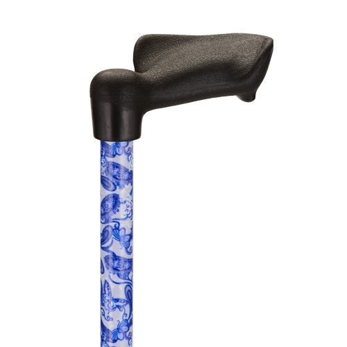 Palm Handle CanesBlue PorcelainLeft
