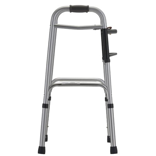 Silver Folding Walker with 5 Inch Wheels