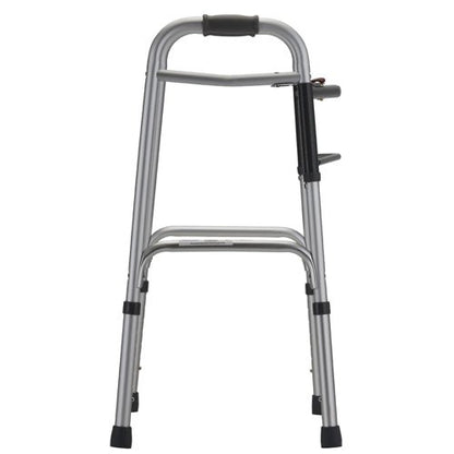 Silver Folding Walker with 5 Inch Wheels