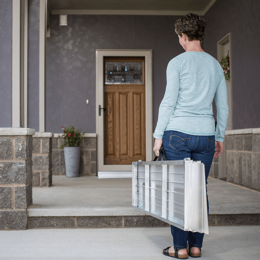 suitcase singlefold wheelchair ramp - ez-access - harmony home medical
