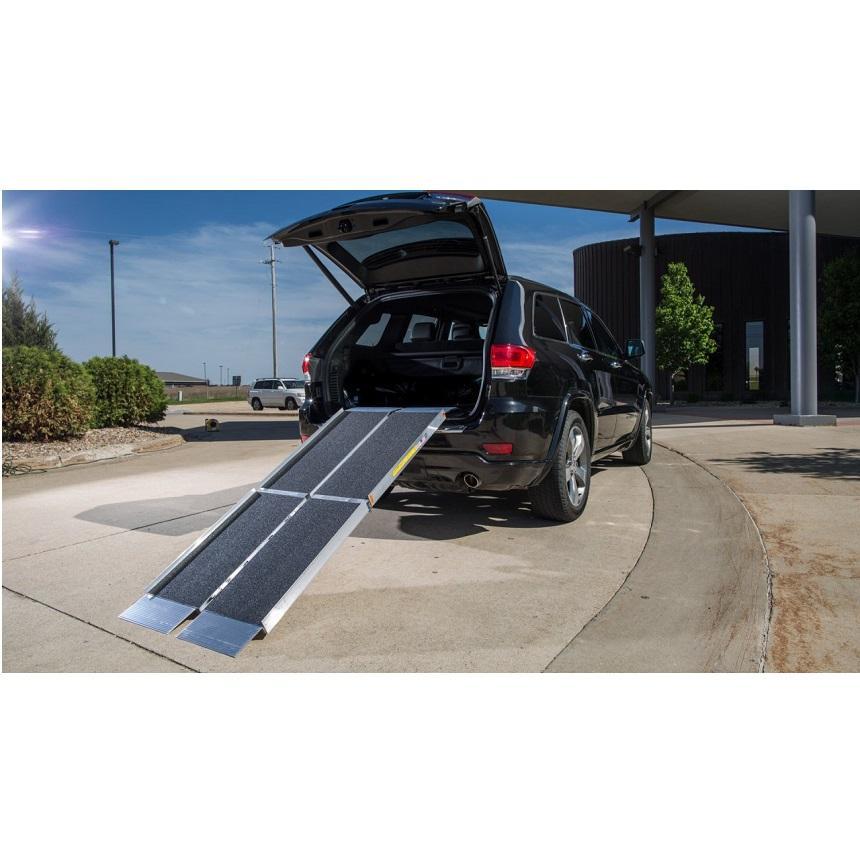 suitcase singlefold trifold ramp - ez-access - harmony home medical