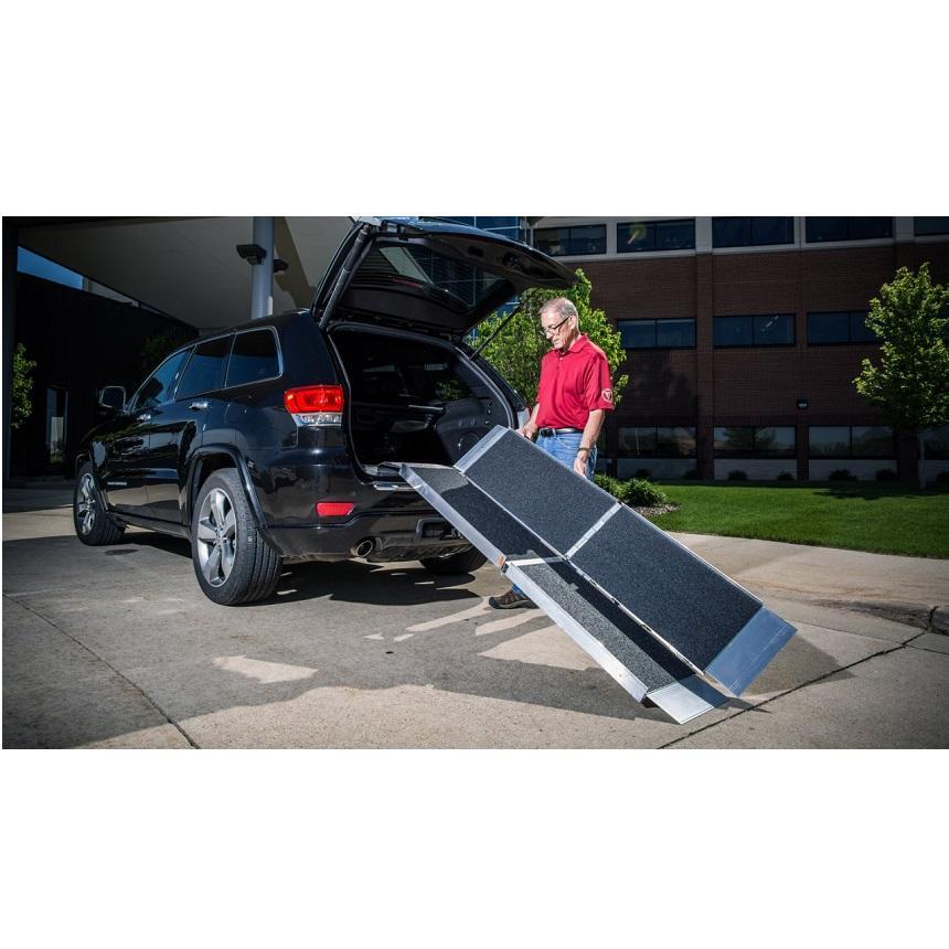 suitcase singlefold trifold ramp - ez-access - harmony home medical