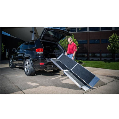 suitcase singlefold trifold ramp - ez-access - harmony home medical