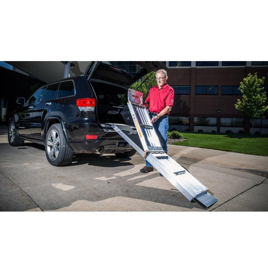 suitcase singlefold trifold ramp - ez-access - harmony home medical