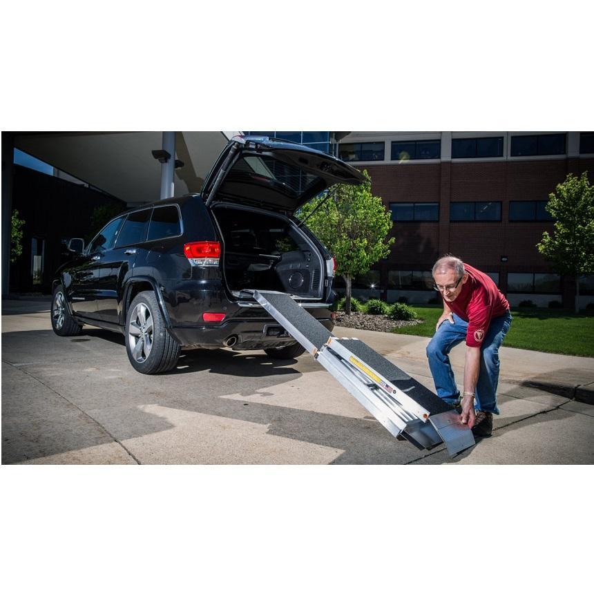 suitcase singlefold trifold ramp - ez-access - harmony home medical