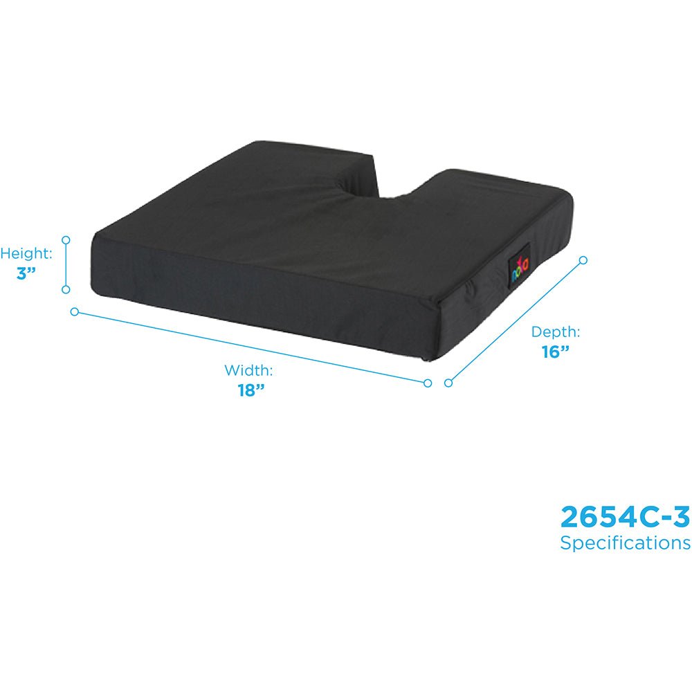 Coccyx Foam Cushion With Cover For 18" X 16" Wheelchair