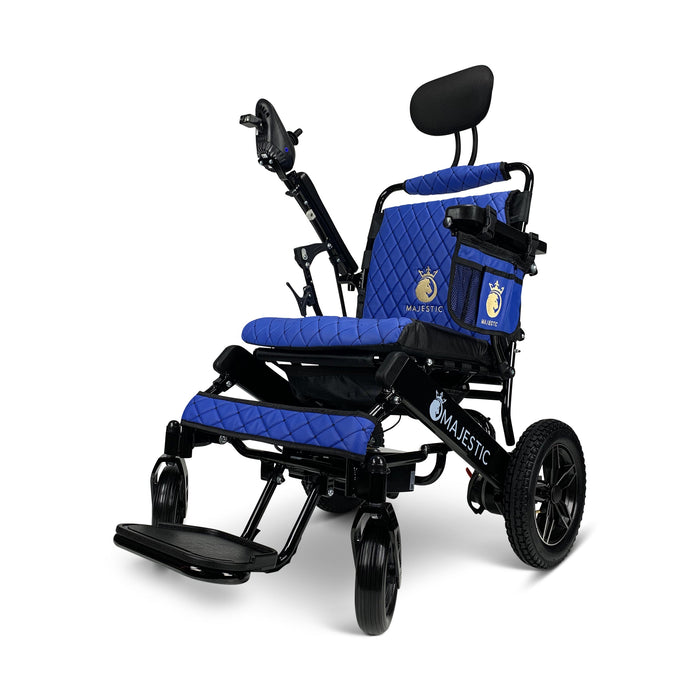 Majestic IQ-8000 12AH li-ion Battery Remote Controlled Lightweight Electric WheelchairBlackBlue17.5"
