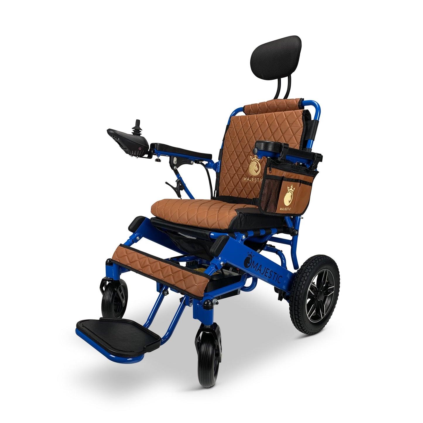 Majestic IQ-8000 12AH li-ion Battery Auto Recline Remote Controlled Electric WheelchairBlueRed17.5"