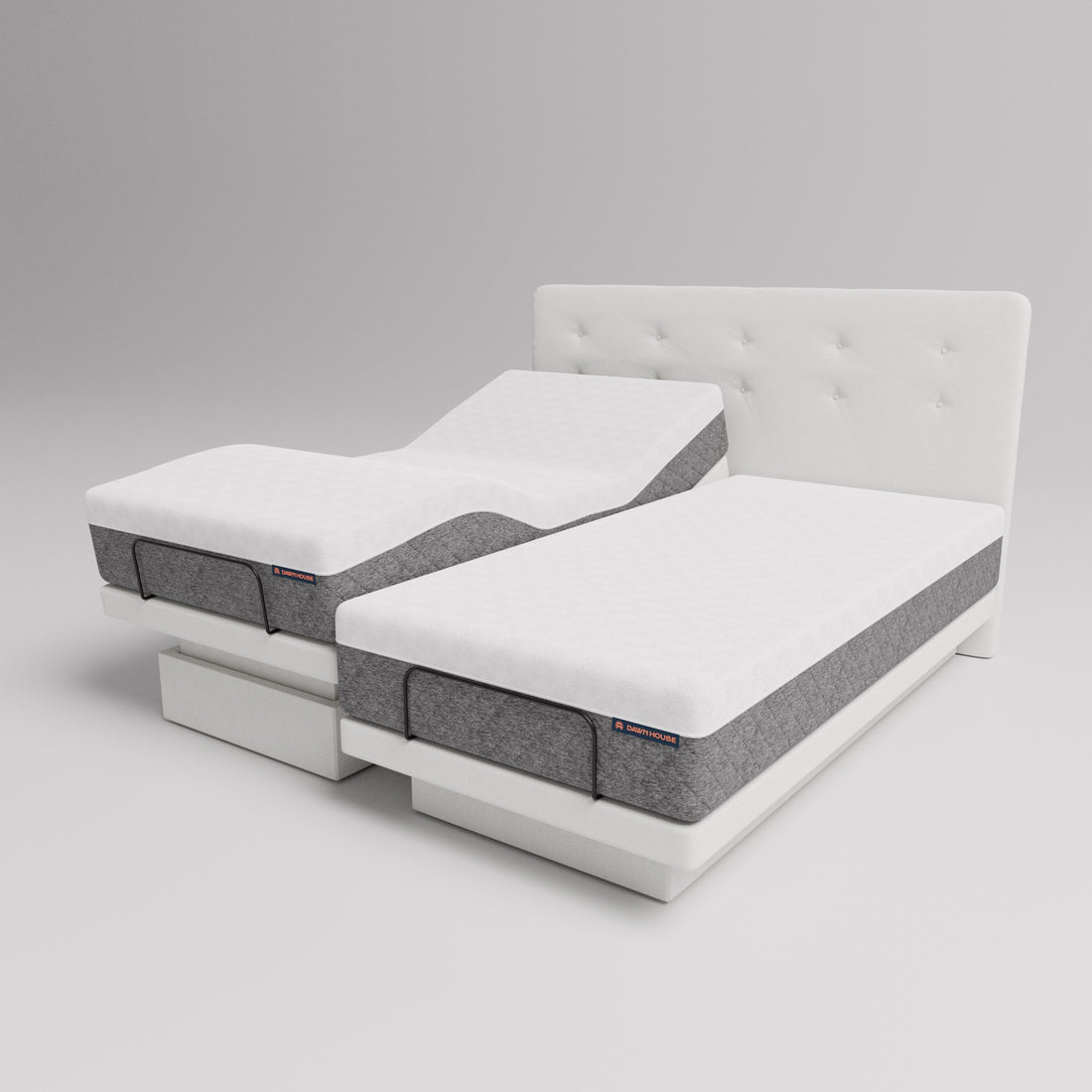 Dawn House Split King BedBase + MattressWith HeadboardSlate