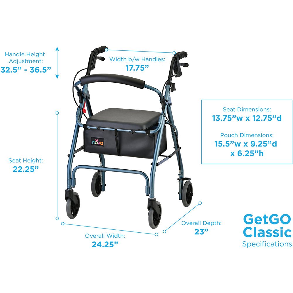 GetGo Classic Rolling WalkerBlue