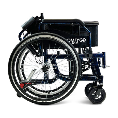 X-1 Lightweight Manual WheelchairBlueStandard