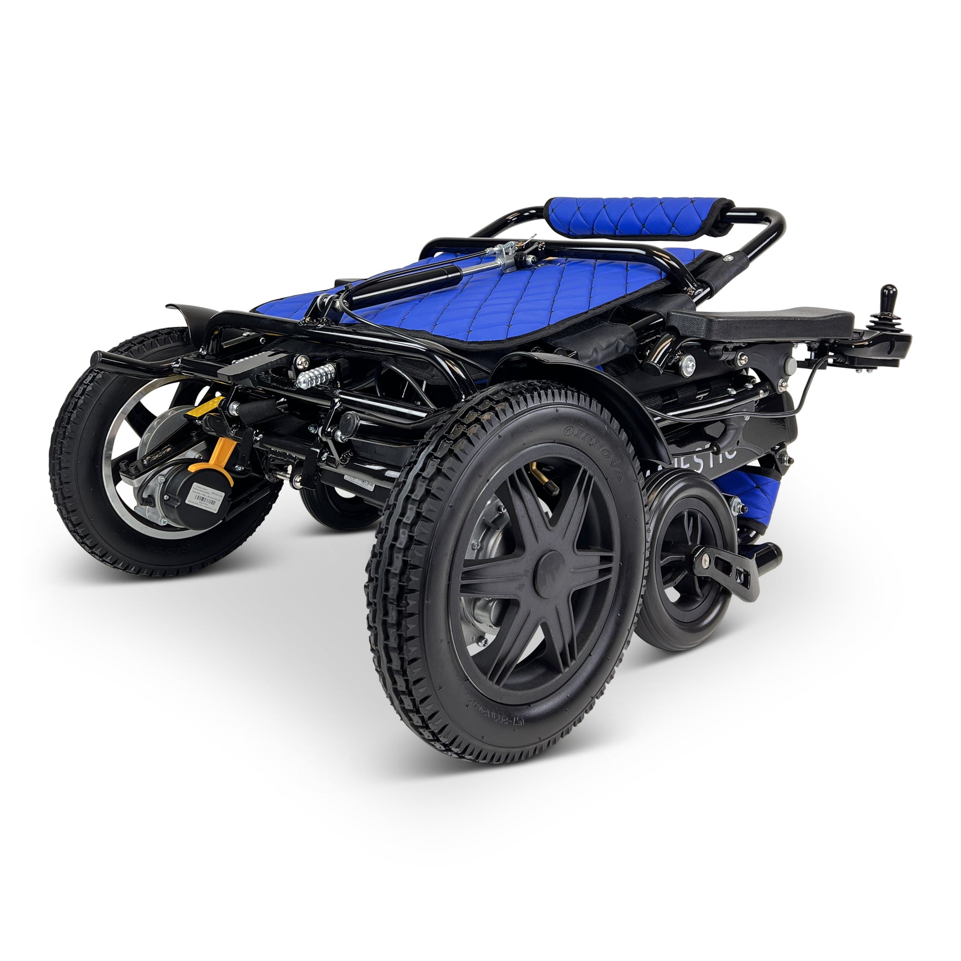 Majestic IQ-9000 Auto Recline Remote Controlled Electric WheelchairBlackBlue17.5"