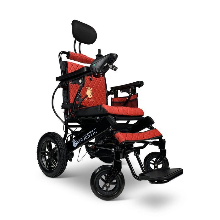Majestic IQ-8000 12AH li-ion Battery Remote Controlled Lightweight Electric WheelchairBlackRed17.5"