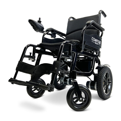 X-6 ComfyGO Lightweight Electric WheelchairBlackUpto 10+ Miles (12AH li-ion Battery)