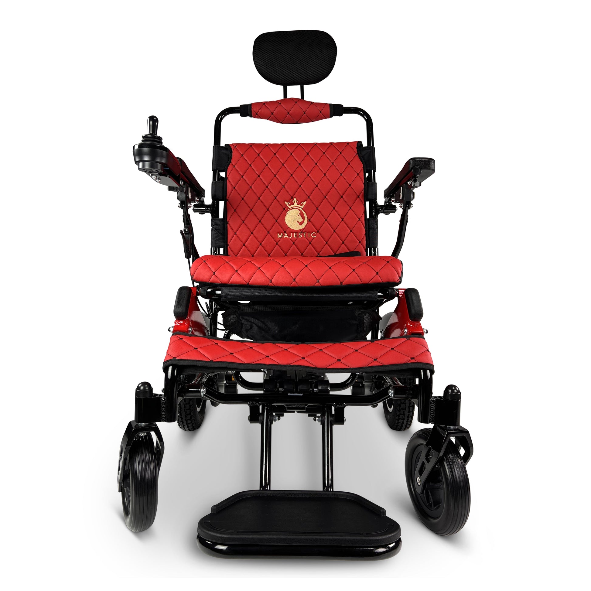 Majestic IQ-9000 Auto Recline Remote Controlled Electric WheelchairBlackRed17.5"