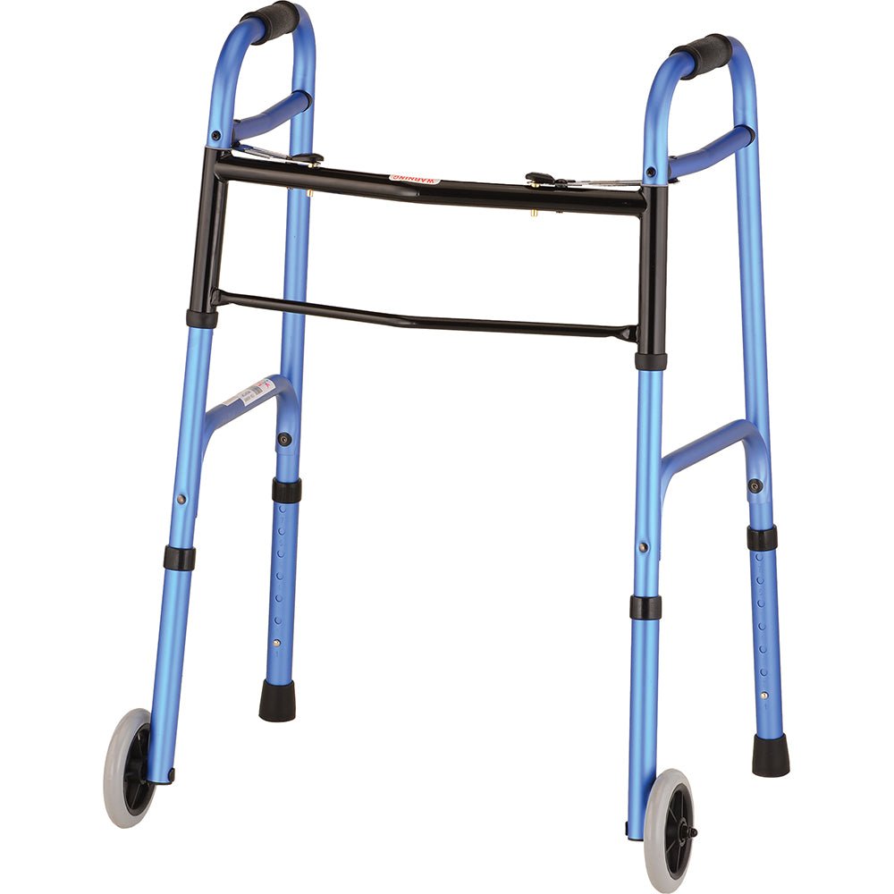 Folding Walker with 5 Inch WheelsBlue