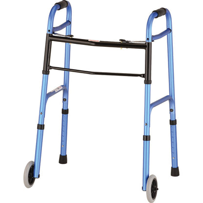 Folding Walker with 5 Inch WheelsBlue