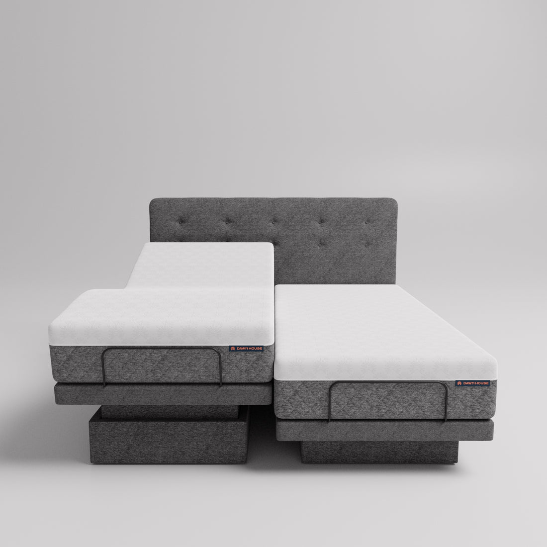 Dawn House Split King BedBase + MattressWith HeadboardSlate