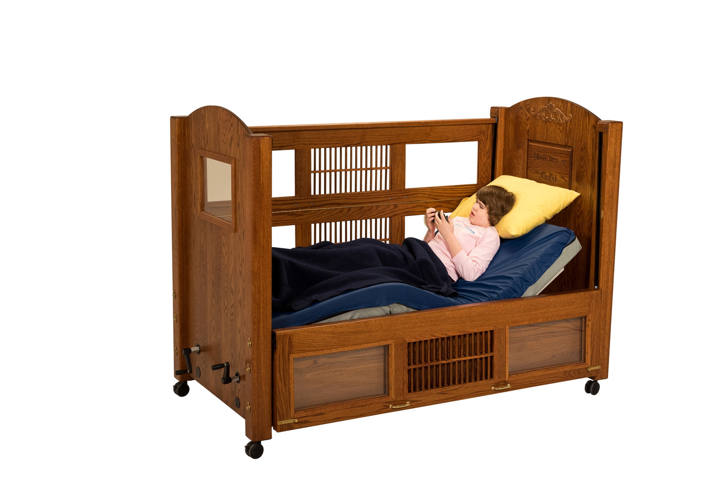 Dream Series Twin Size Bed with Fixed Height and Manual Adjustable Head and FootHigh Side