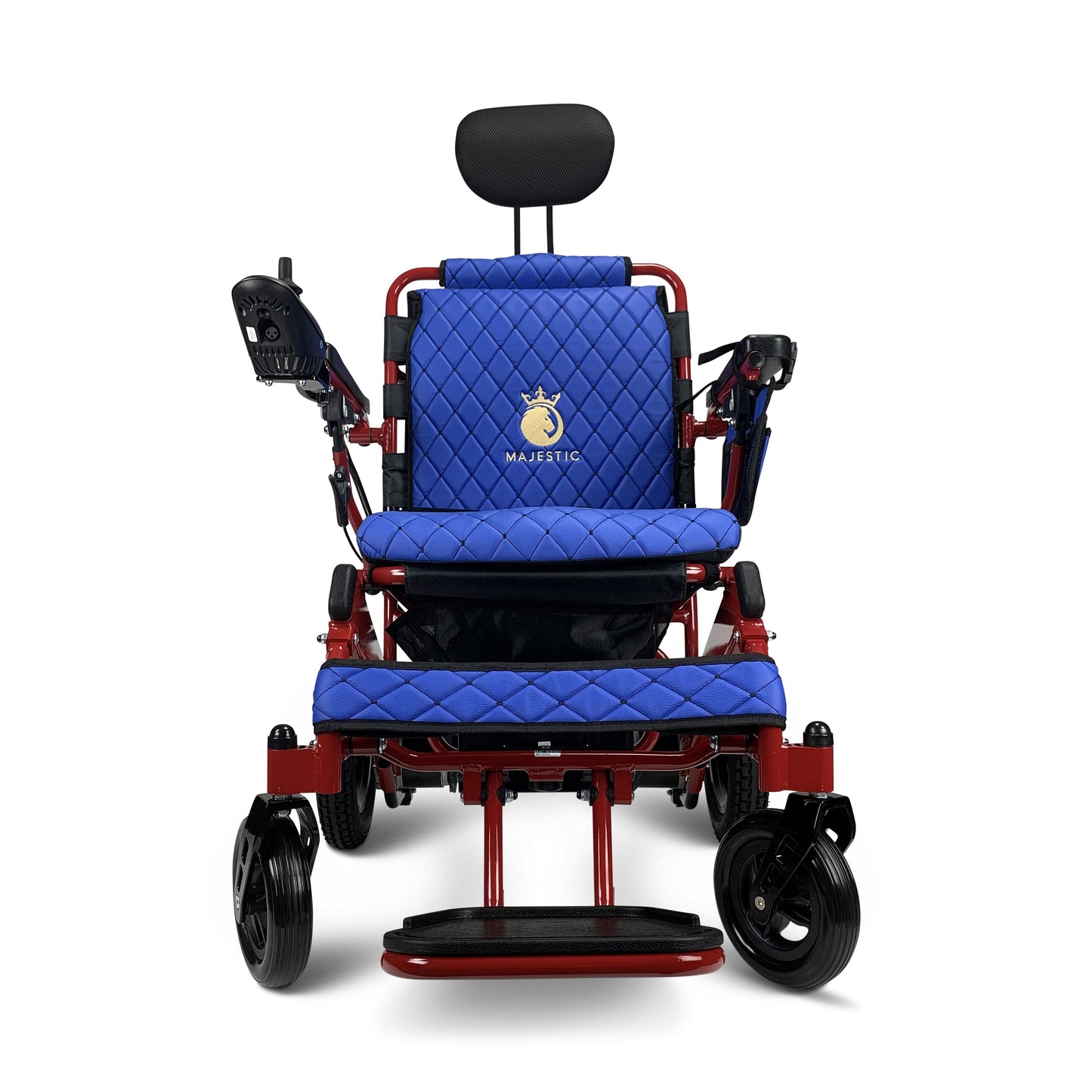 Majestic IQ-8000 12AH li-ion Battery Remote Controlled Lightweight Electric WheelchairRedBlue17.5"