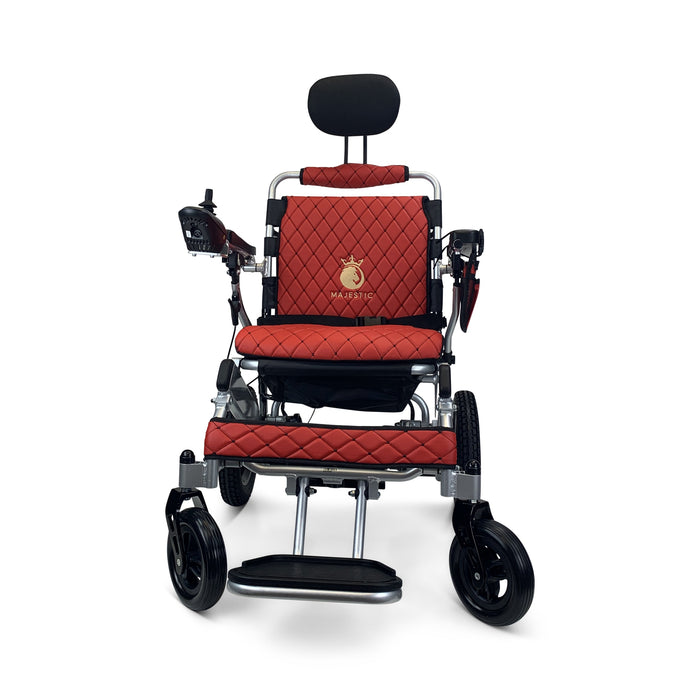 Majestic IQ-8000 20AH li-ion Battery Remote Controlled Lightweight Electric WheelchairSilverRed17.5"