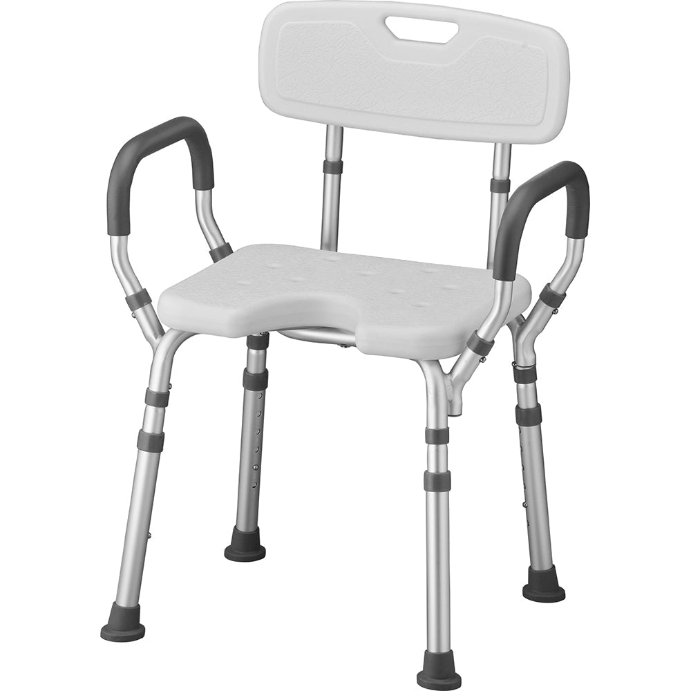 Bath Seat With Arms and U-Shaped Hygienic Cutout