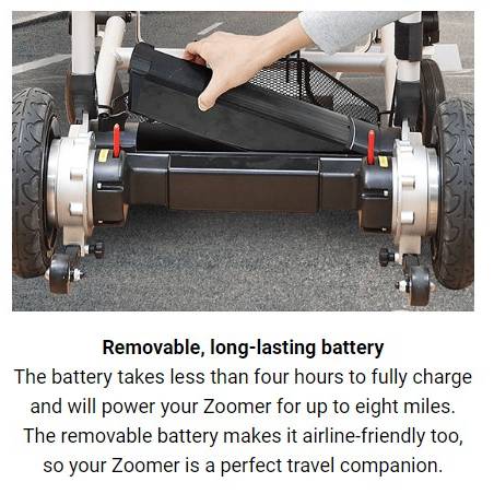 Zoomer Folding Power Chair Left- or Right-handed ControlBlack