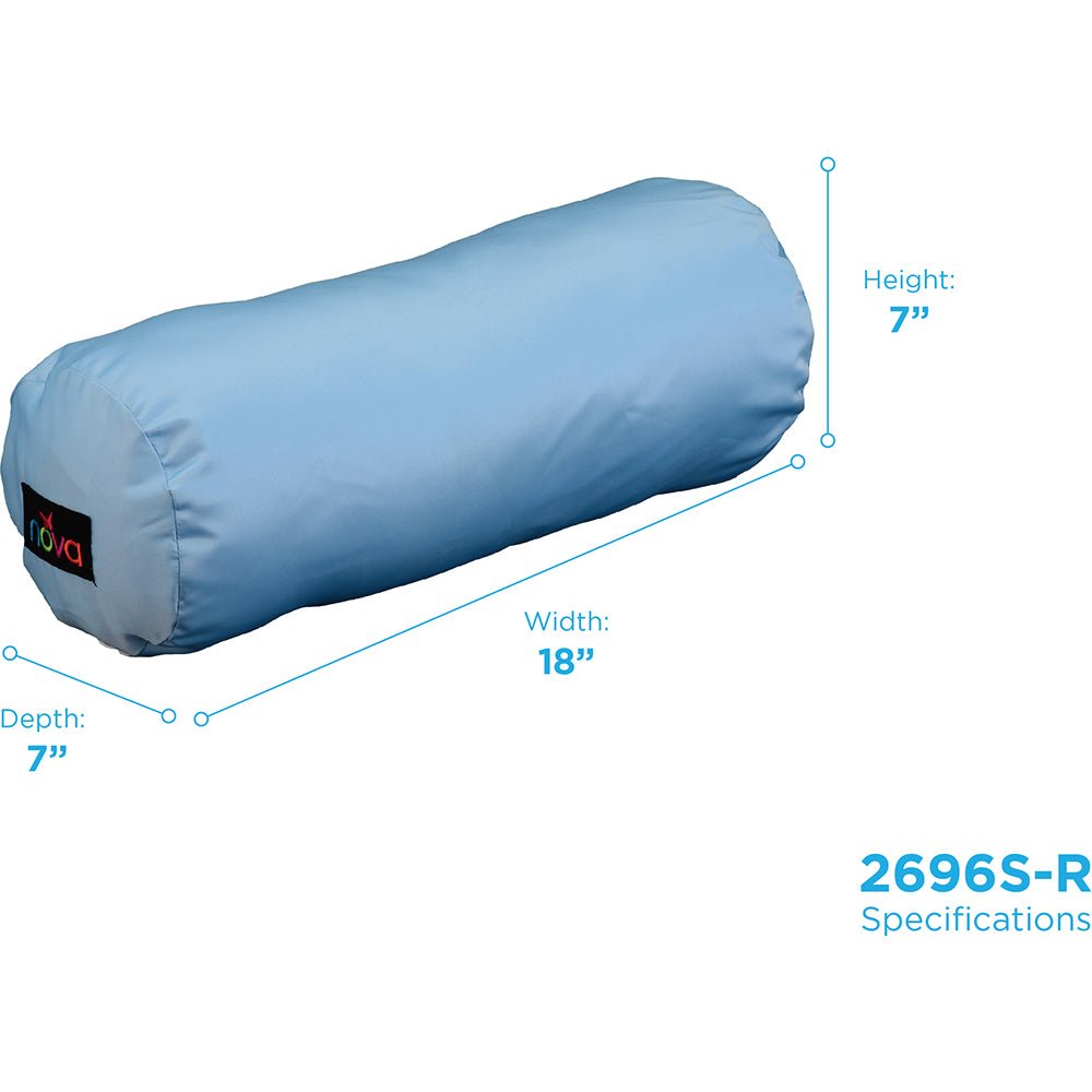 Full Roll PillowsBlue Satin