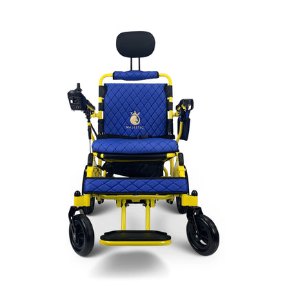 Majestic IQ-8000 20AH li-ion Battery Auto Recline Remote Controlled Electric WheelchairYellowBlue17.5"
