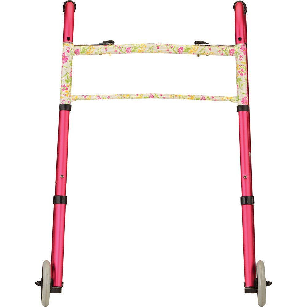 Folding Walker with 5 Inch WheelsPink