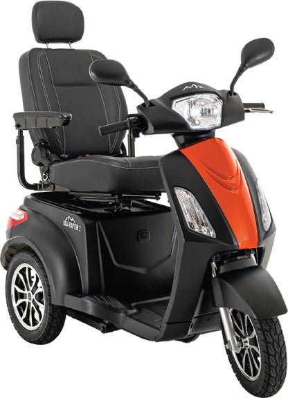 Baja Raptor 2 Three Wheel ScooterMatte Black with Evolution Orange Front Shroud Panel