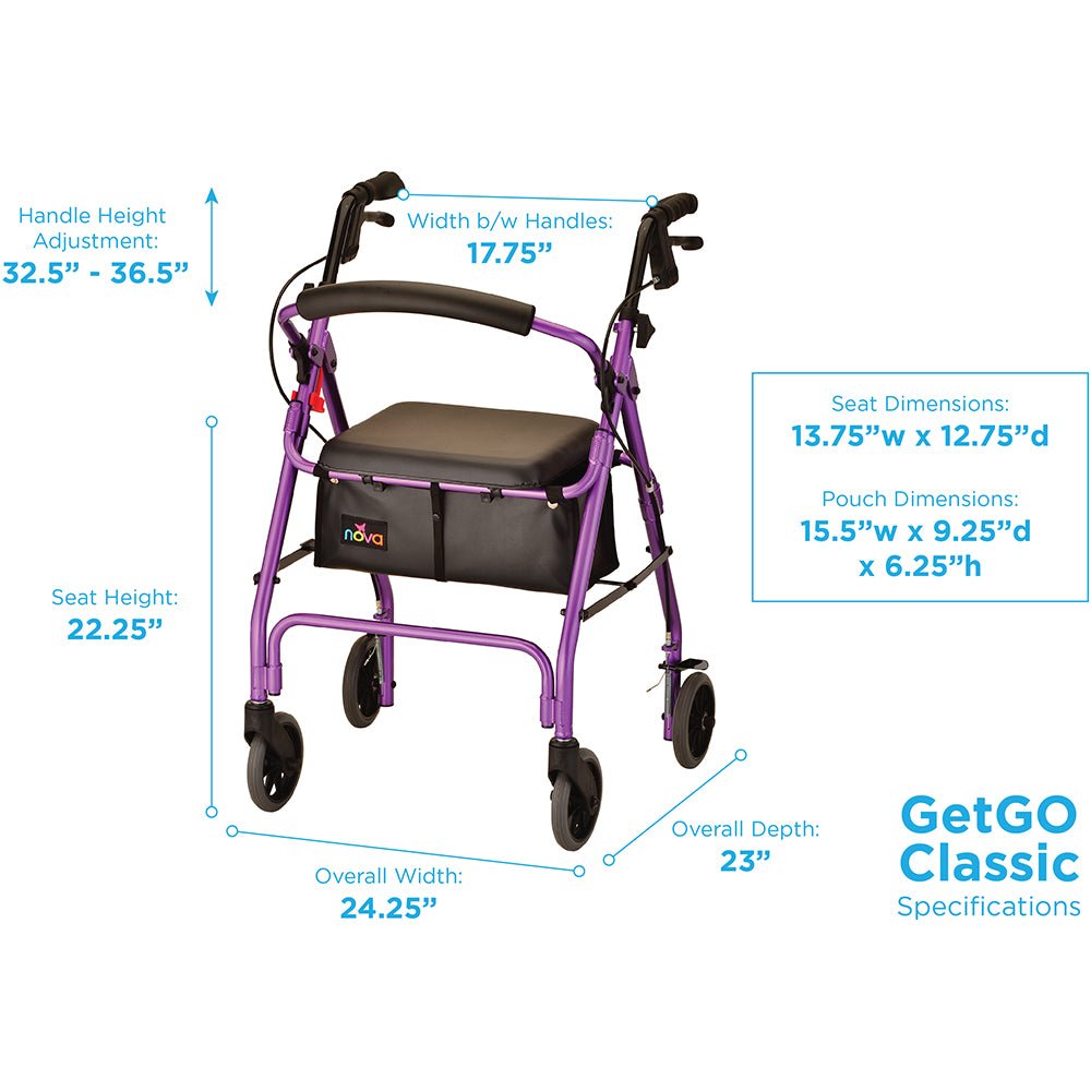 GetGo Classic Rolling WalkerPurple