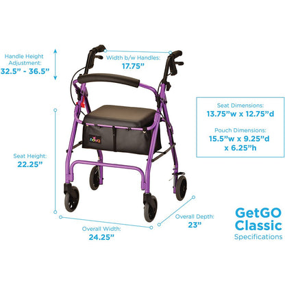 GetGo Classic Rolling WalkerPurple