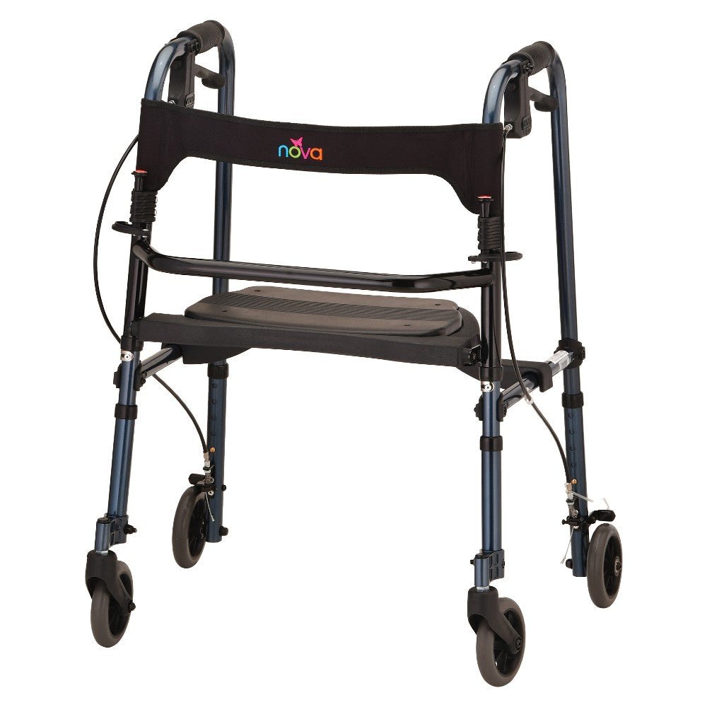 Cruiser De-Light Folding Rolling WalkerBlueWithout Basket