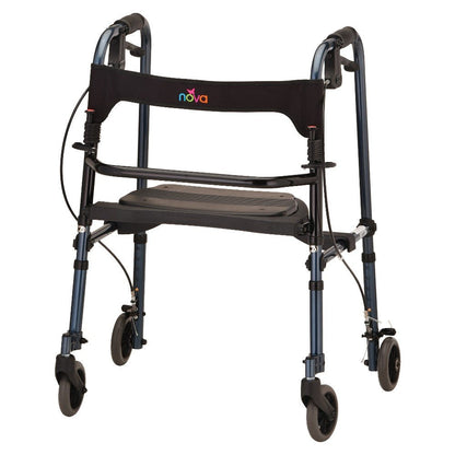 Cruiser De-Light Folding Rolling WalkerBlueWithout Basket
