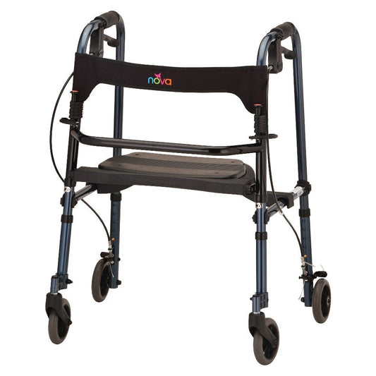 Cruiser De-Light Folding Rolling WalkerBlueWithout Basket