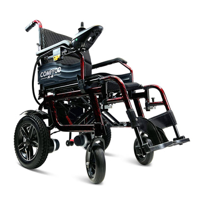 X-6 ComfyGO Lightweight Electric WheelchairRedUpto 10+ Miles (12AH li-ion Battery)