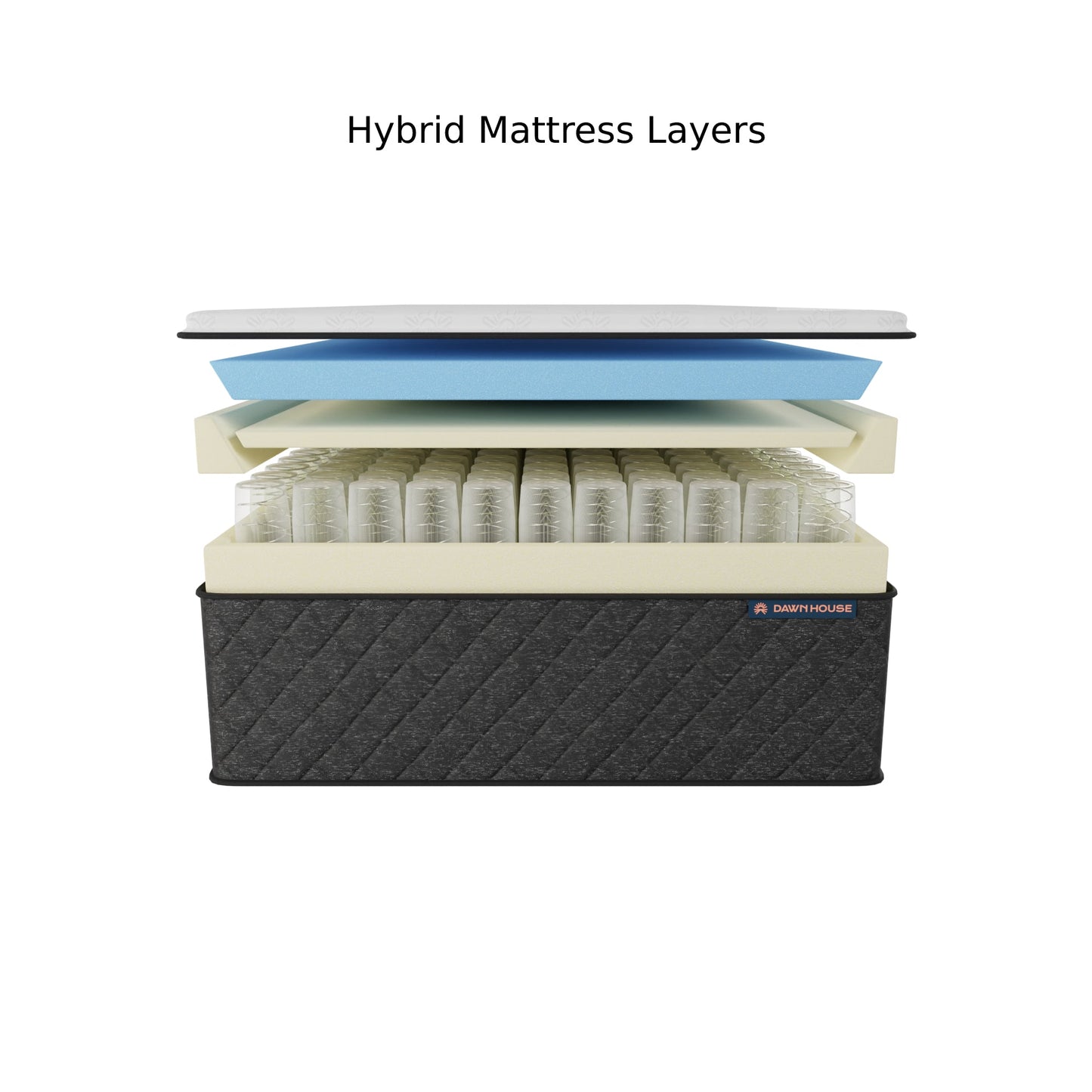 Dawn House Split King BedBase + MattressWith HeadboardSlate