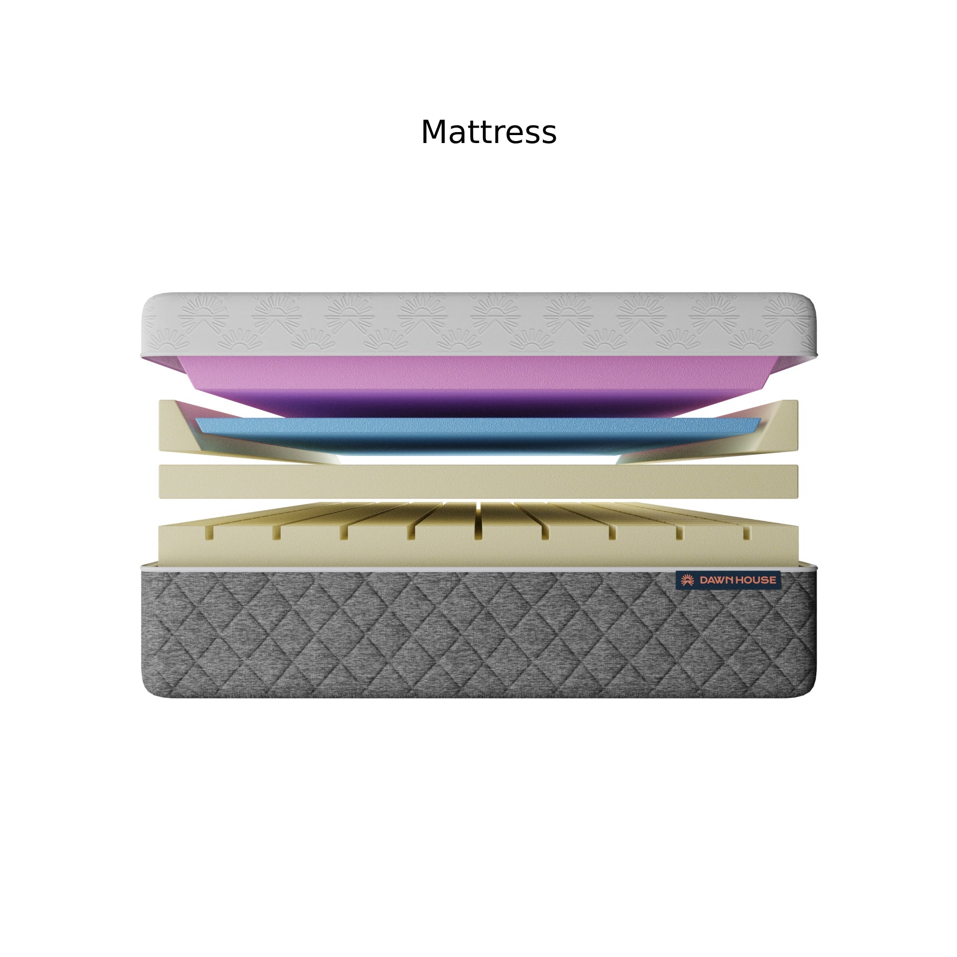 Dawn House Twin Long Size BedBase + MattressWith HeadboardSlate