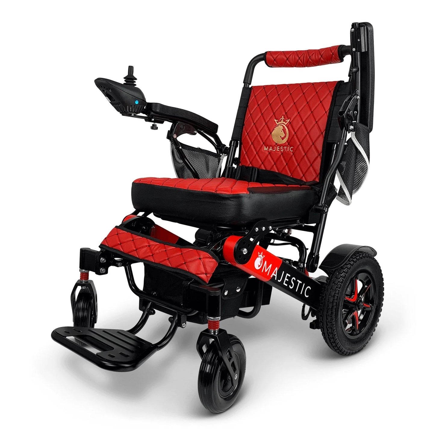Majestic IQ-7000 Remote Controlled Electric WheelchairBlack & RedRedUpto 13+Miles (12AH li-ion Battery)