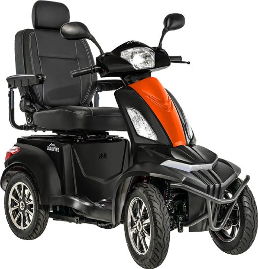 Baja Raptor 2 Four Wheel ScooterMatte Black with Evolution Orange Front Shroud Panel