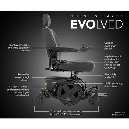 Jazzy EVO 614 (FDA Class II Medical Device)White (Matte)