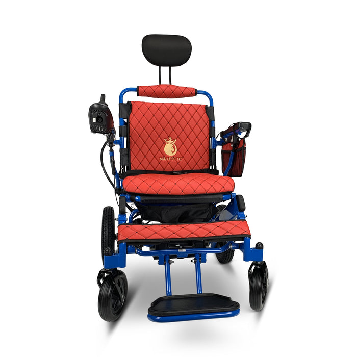 Majestic IQ-8000 12AH li-ion Battery Auto Recline Remote Controlled Electric WheelchairBlueRed17.5"