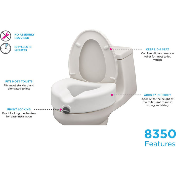 8350 5" Locking Raised Toilet Seat