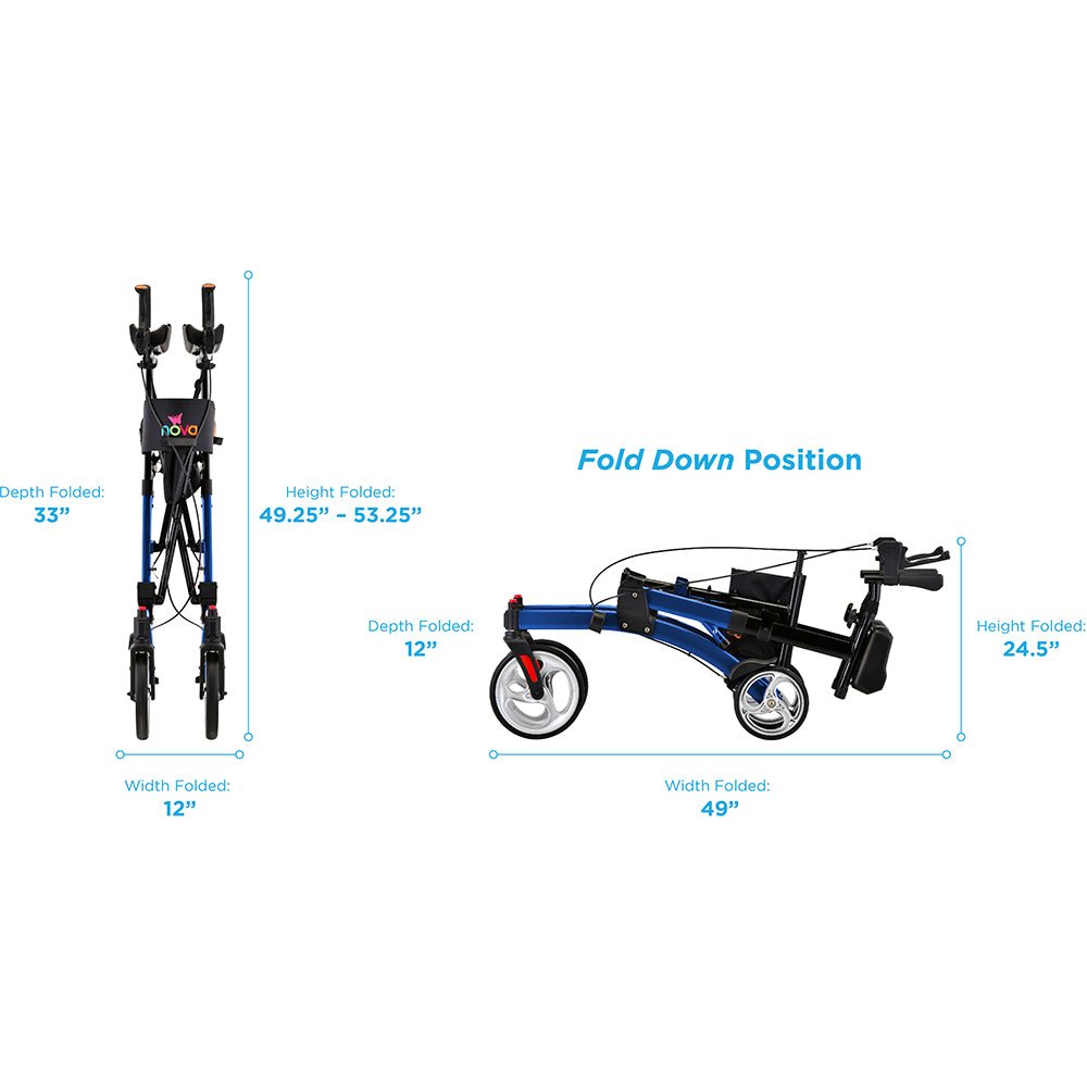 Dragon Fold and Go Rise Up RollatorBlue